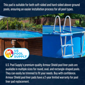 U.S. Pool Supply Ground Shield fits round, oval, and rectangle pools.