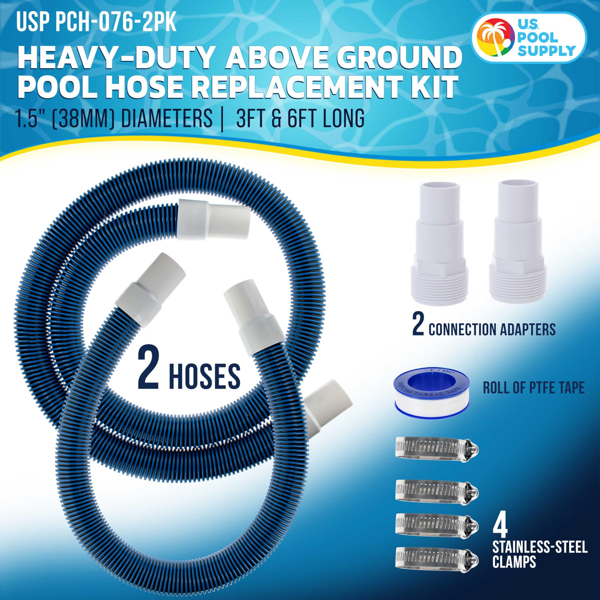 U.S. Pool Supply 6 ft hose, flexible and long-lasting flow