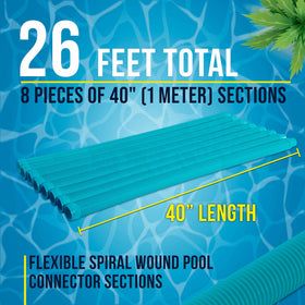 US Pool Supply hose set totaling 26 feet for extended cleaning reach