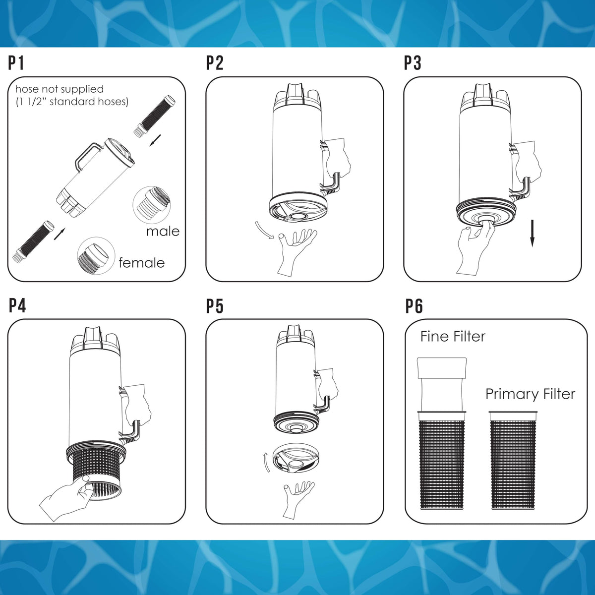 US Pool Supply hose adapter 1.5-inch enables versatile hose connections.
