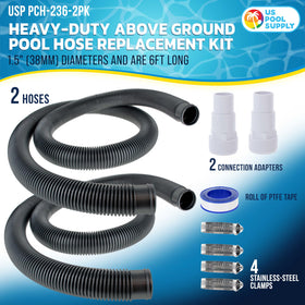 U.S. Pool Supply hose adapters ready to connect pumps and filters.