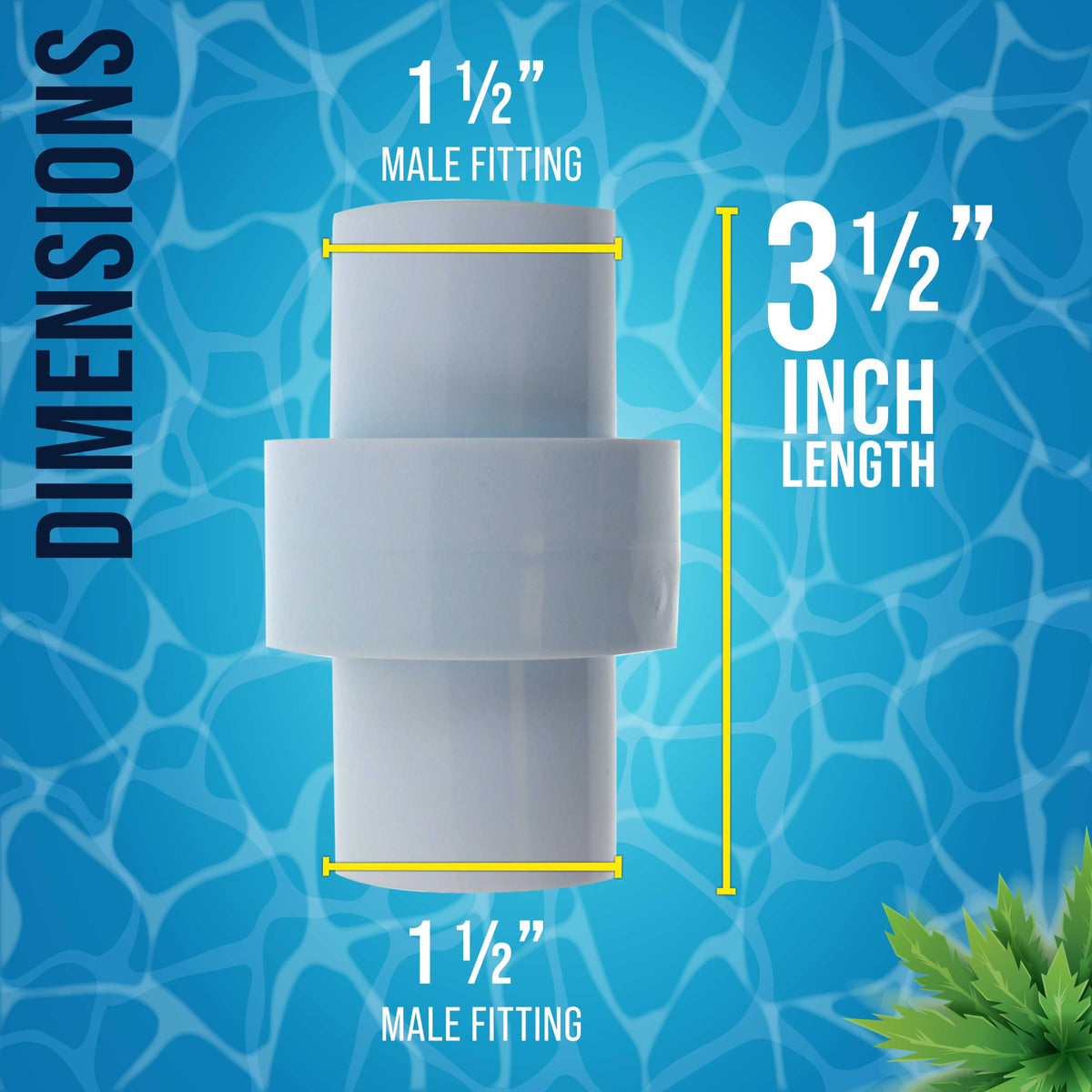 U.S. Pool Supply side-wall suction adapter converts inlet from female to male for compatibility.