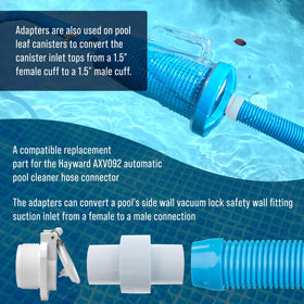 U.S. Pool Supply 1.5-inch male-to-male joiner suits vacuum hoses.