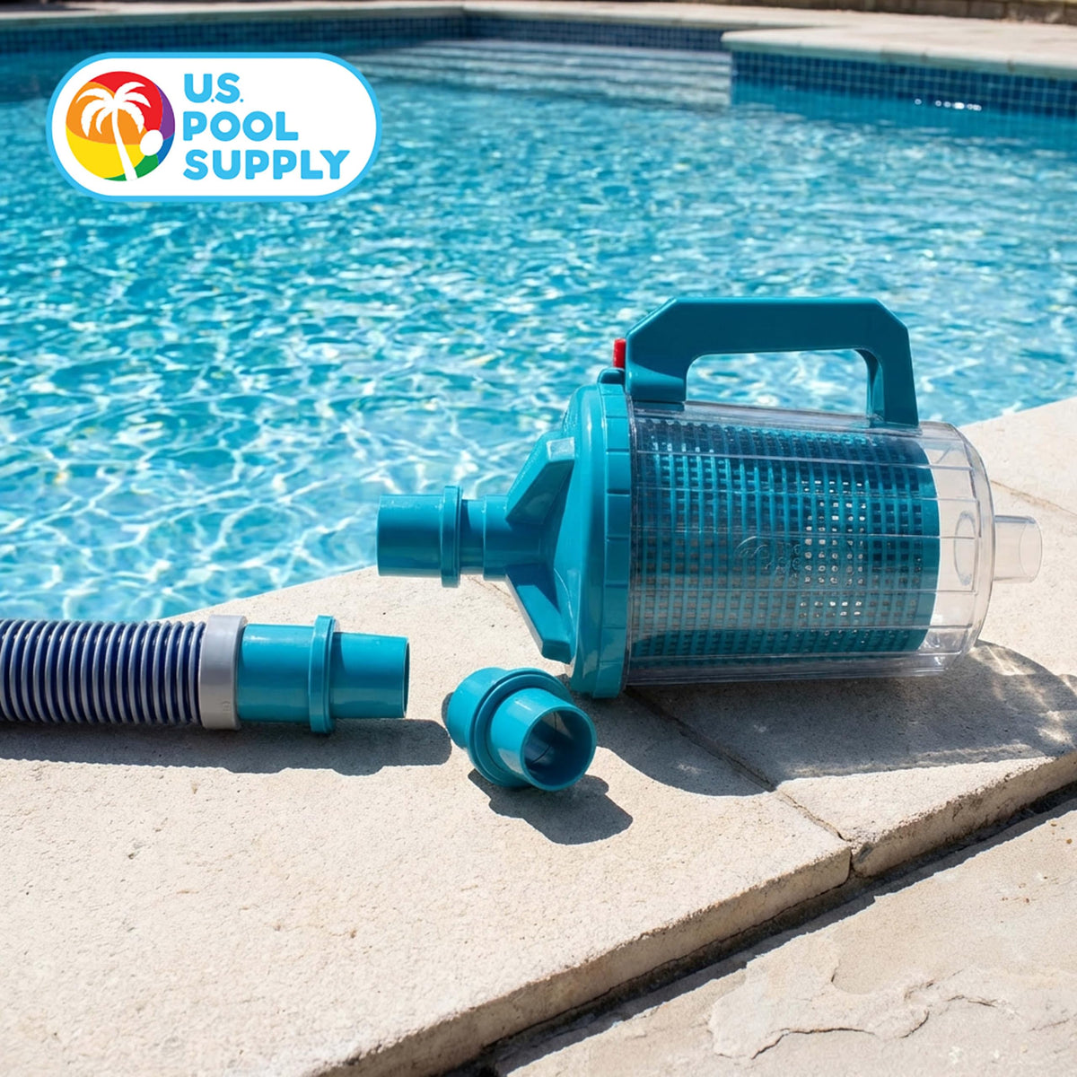 U.S. Pool Supply inground suction fit demonstrates versatile pool maintenance.