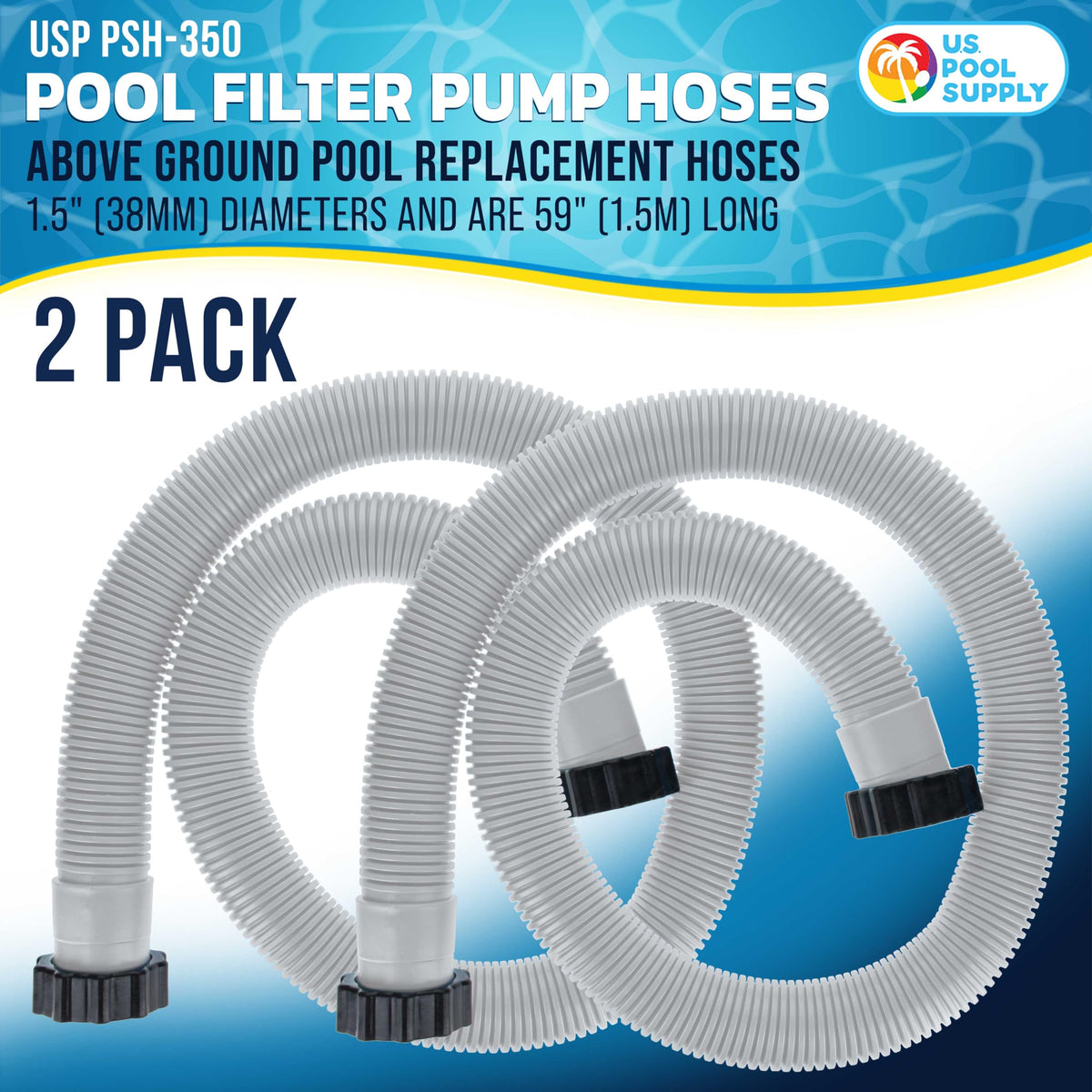 US Pool Supply Intex 29060E-compatible hose, 1.5-inch, for leak-proof pump fittings.