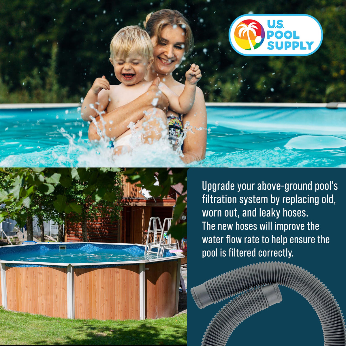U.S. Pool Supply compatibility with Intex pumps and 1.5 inch systems.