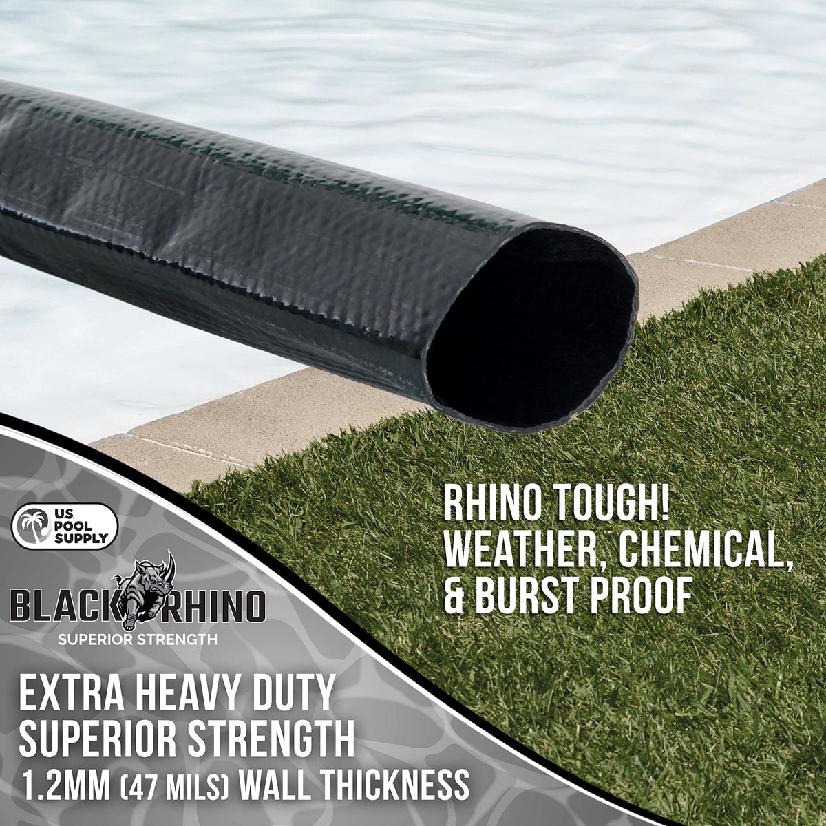 US Pool Supply lay-flat design stores compactly when not in use.