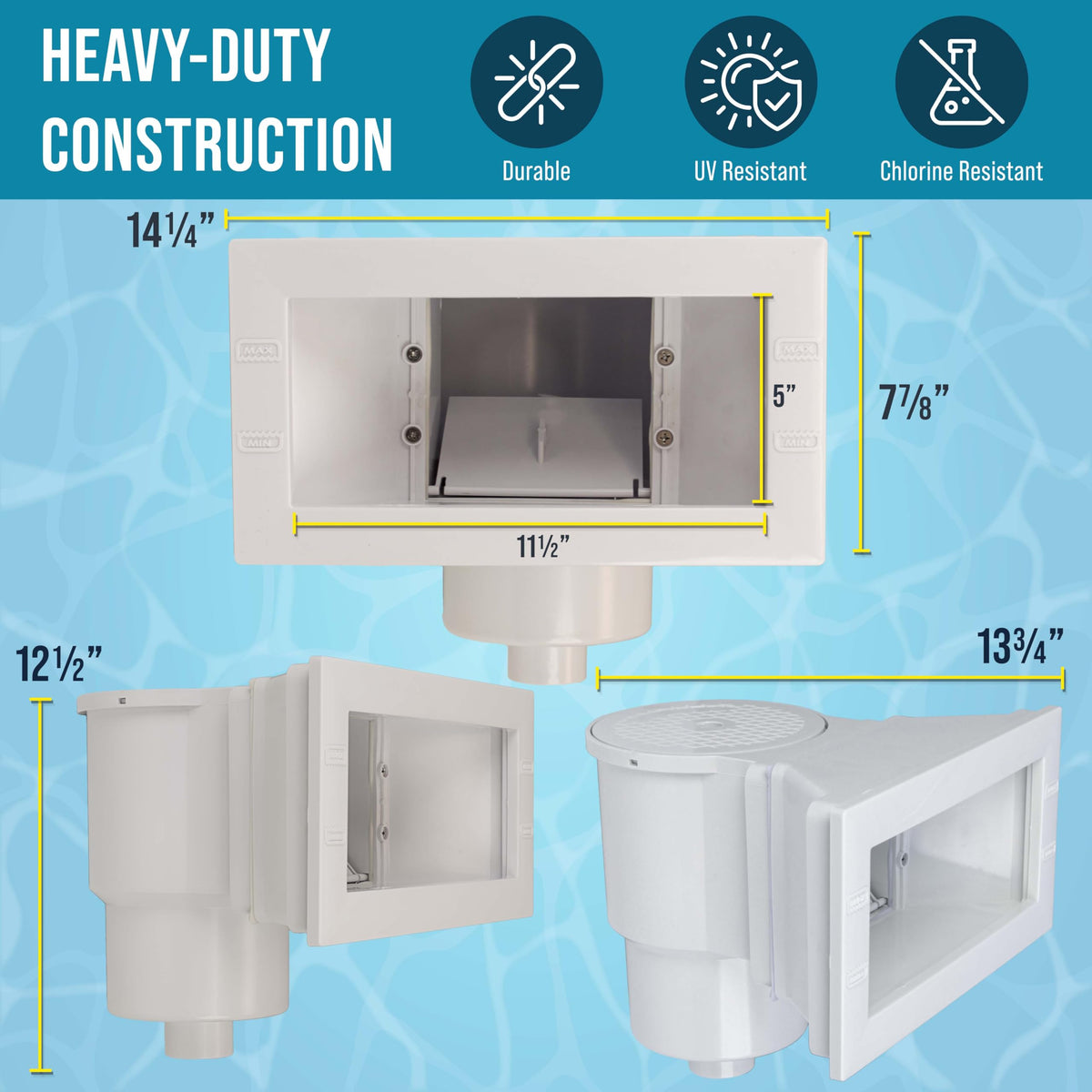 US Pool Supply leaf basket captures leaves for efficient surface skimming and cleaner water.