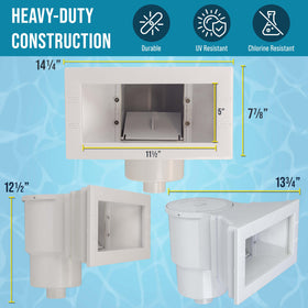 US Pool Supply leaf basket captures leaves for efficient surface skimming and cleaner water.