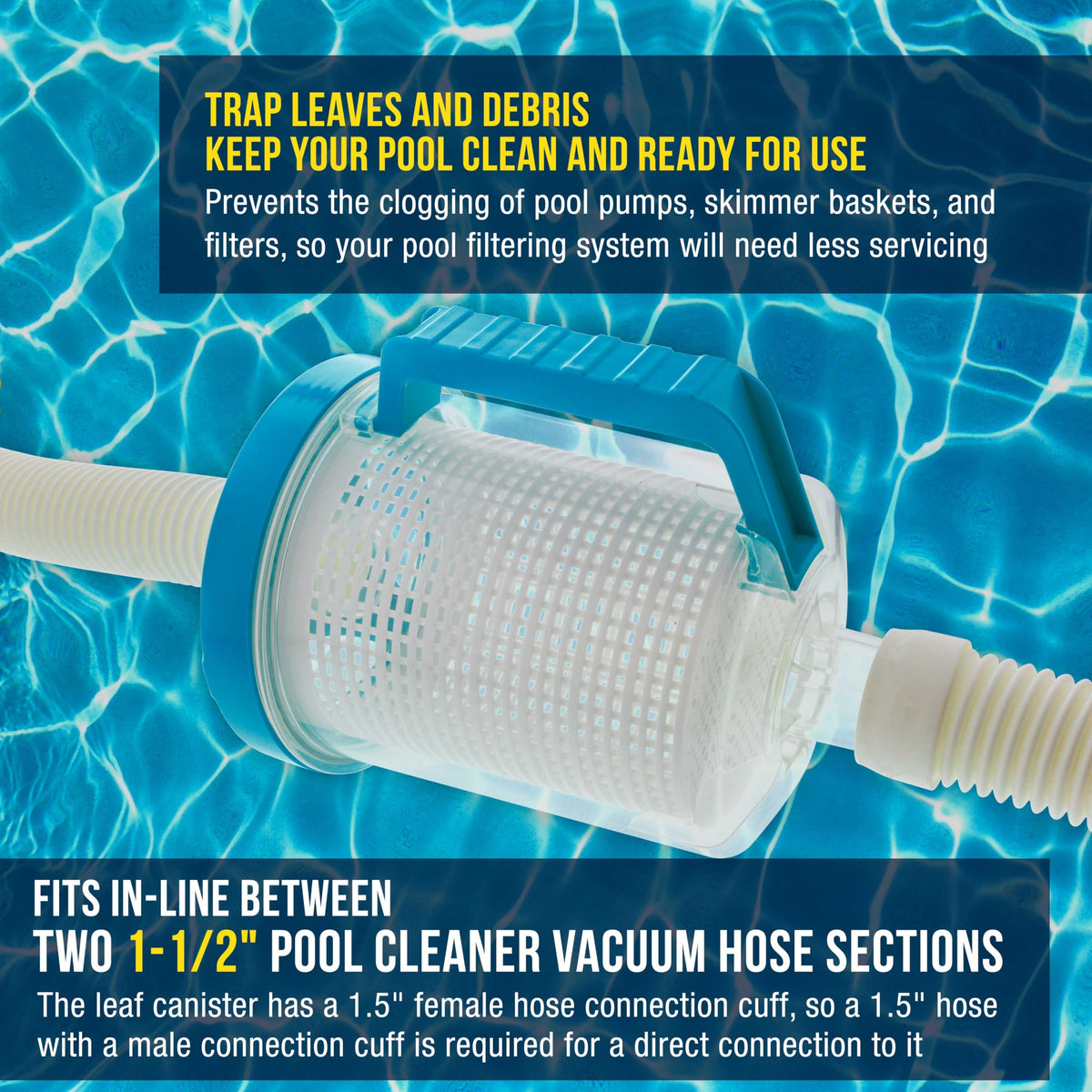 U.S. Pool Supply 1.5-inch adapter for versatile hose end connections.