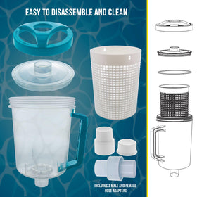 U.S. Pool Supply hose section connection shows seamless hose integration.