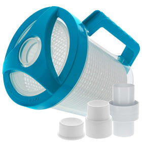 U.S. Pool Supply leaf catcher inline canister lid for quick debris access.