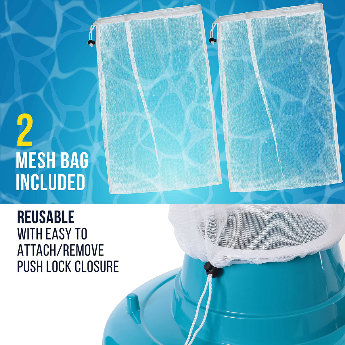 US Pool Supply Leaf Terminator ships with 2 reusable debris bags