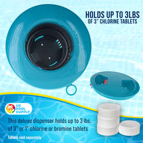 US Pool Supply lid-lock button keeps the cap secure during pool activity.