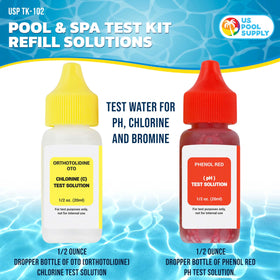 U.S. Pool Supply Phenol Red pH test solution bottle for accurate pH readings.