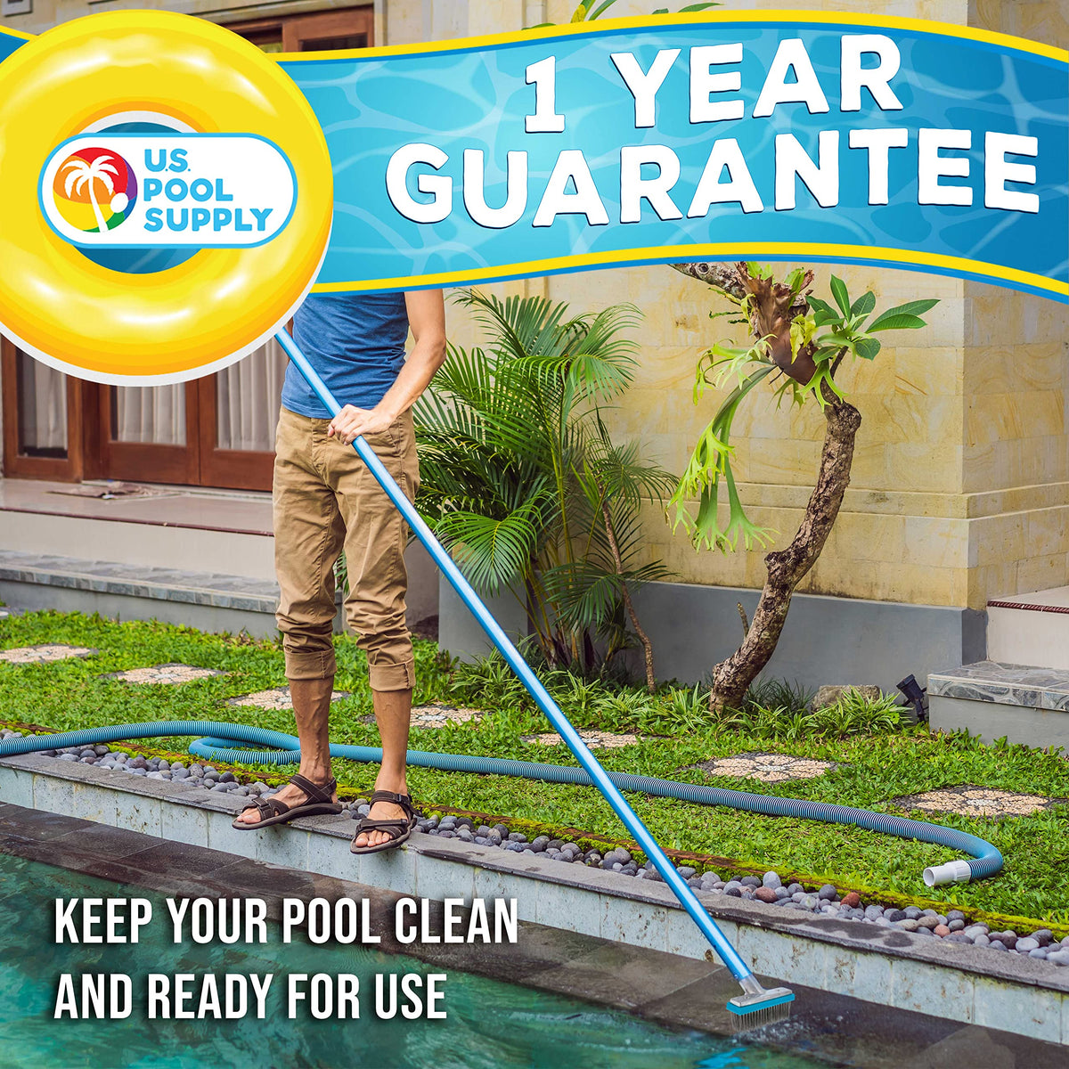 U.S. Pool Supply compatible with standard 1-1/4 inch poles for easy maintenance.