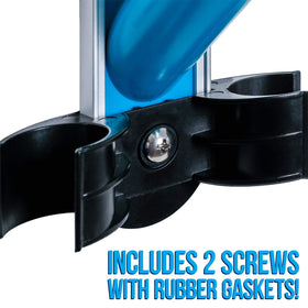 U.S. Pool Supply mounting hardware enables easy installation on wood or metal surfaces.