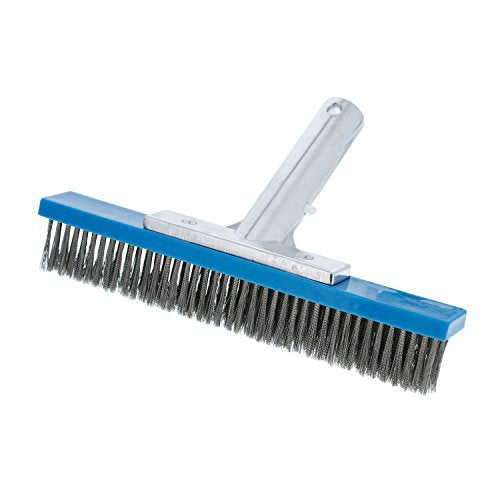 US Pool Supply 10-inch brush head with stainless bristles for tile cleaning and calcium buildup removal.