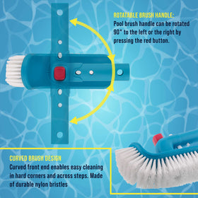 U.S. Pool Supply brush head curved design fits tight corners and along edges