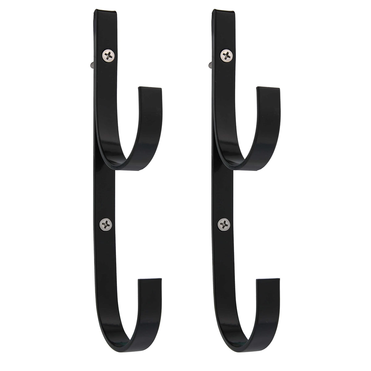 US Pool Supply pool pole hanger front view with blue anodized aluminum finish