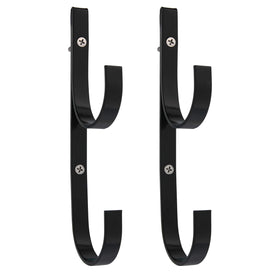 US Pool Supply pool pole hanger front view with blue anodized aluminum finish