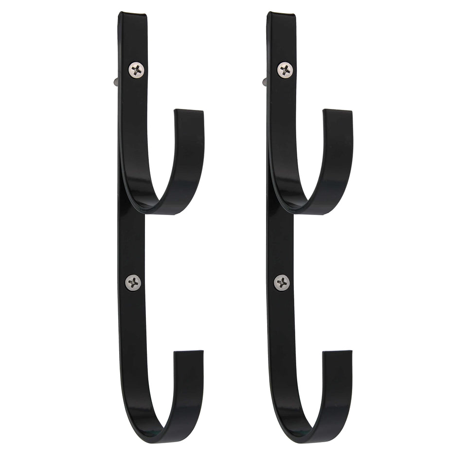 US Pool Supply pool pole hanger front view with blue anodized aluminum finish