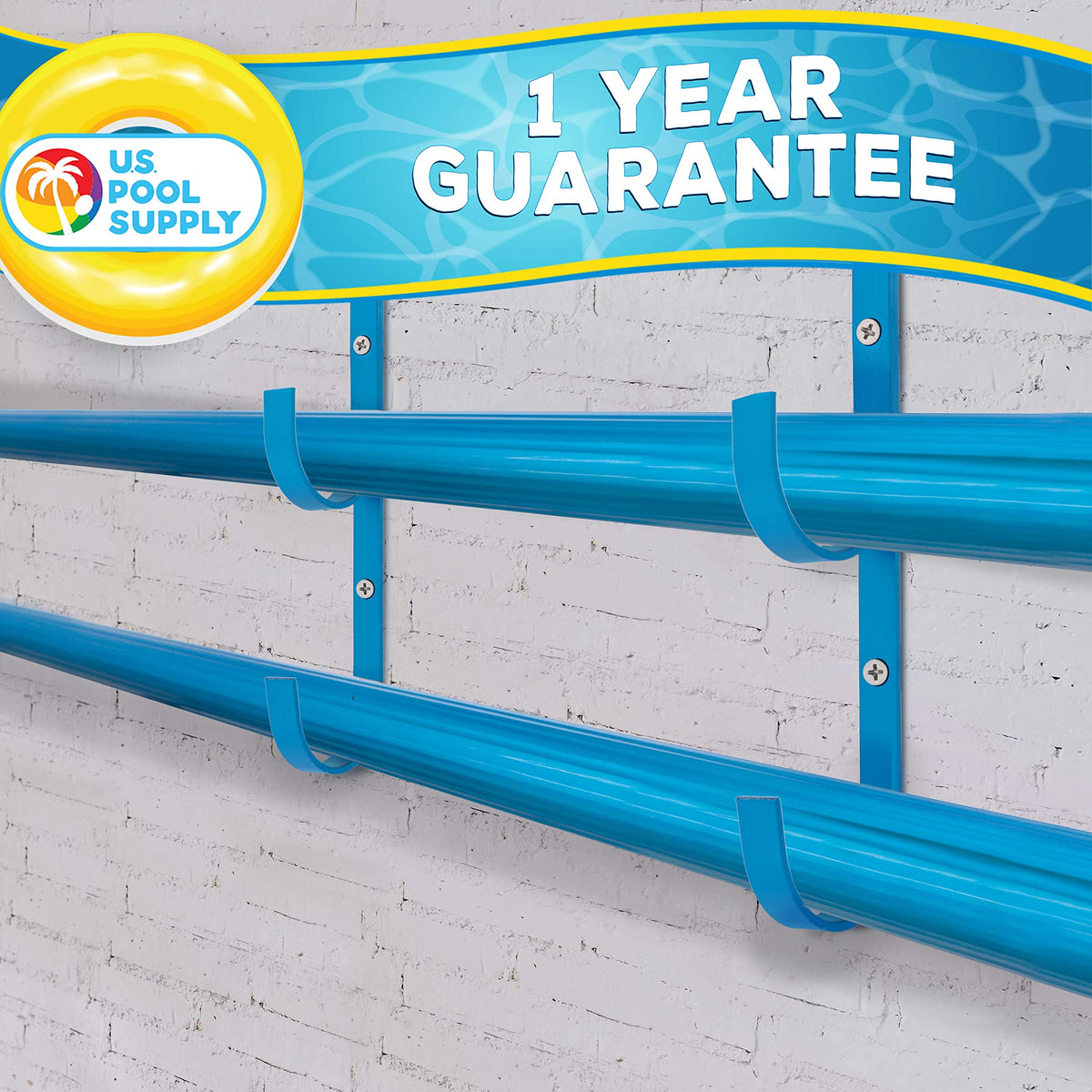US Pool Supply deck or fence mounting keeps equipment off the ground and ready