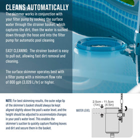 US Pool Supply wall-mount brackets adjust to pool wall heights.