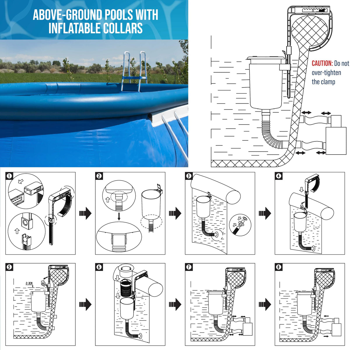 U.S. Pool Supply durable polypropylene construction resists pool chemicals.