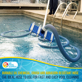 US Pool Supply pool vacuum hose durable EVA material with UV and chemical resistance.