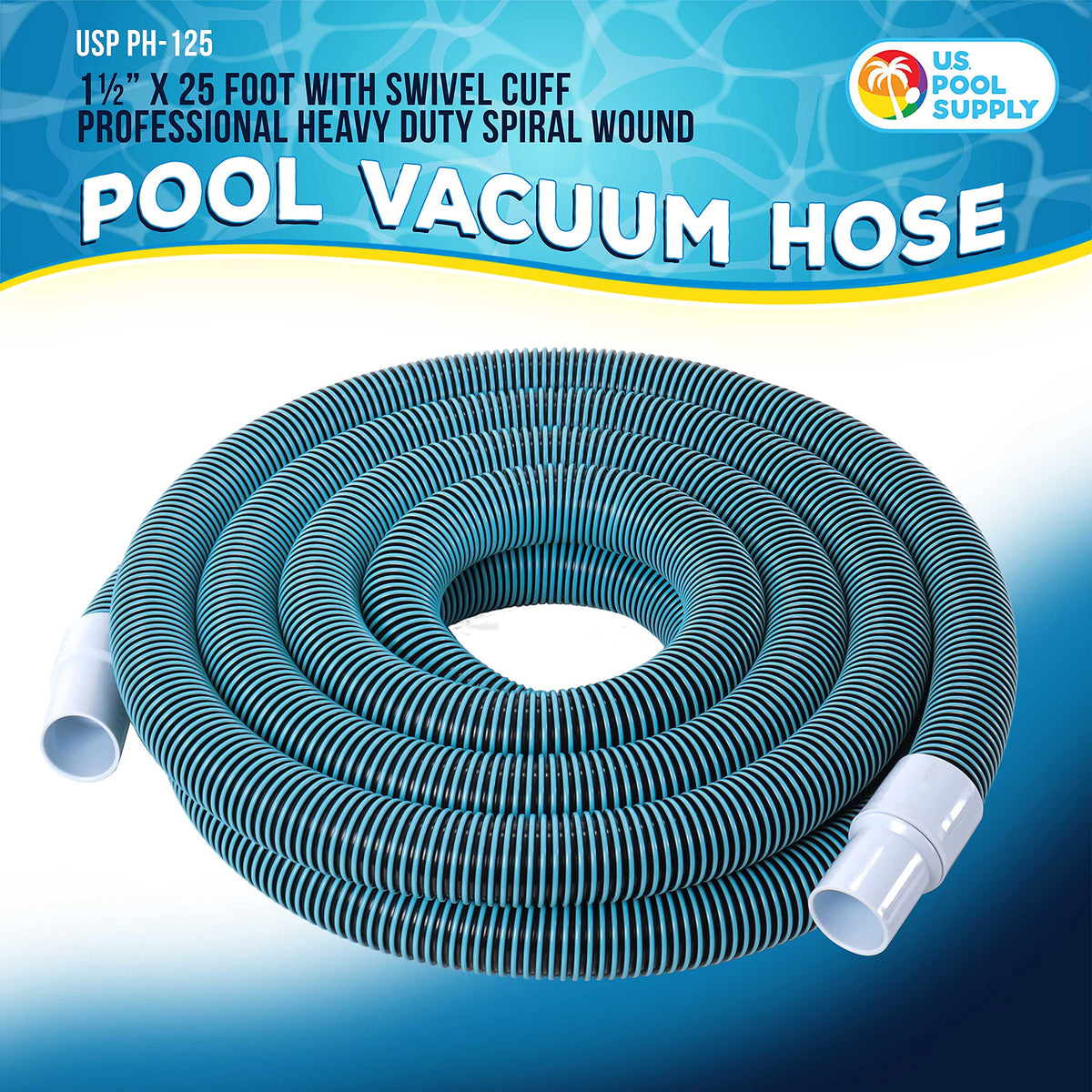 US Pool Supply pool vacuum hose kink-free swivel cuff enables easy maneuverability.