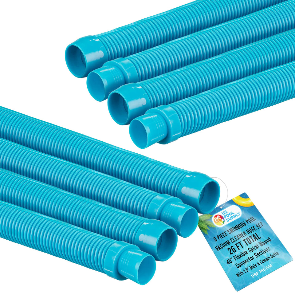 US Pool Supply pool vacuum hose section in teal for easy replacement