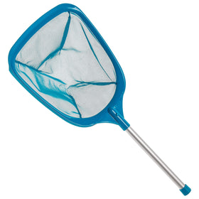 U.S. Pool Supply professional leaf skimmer net with aluminum pole, capturing fine debris quickly.