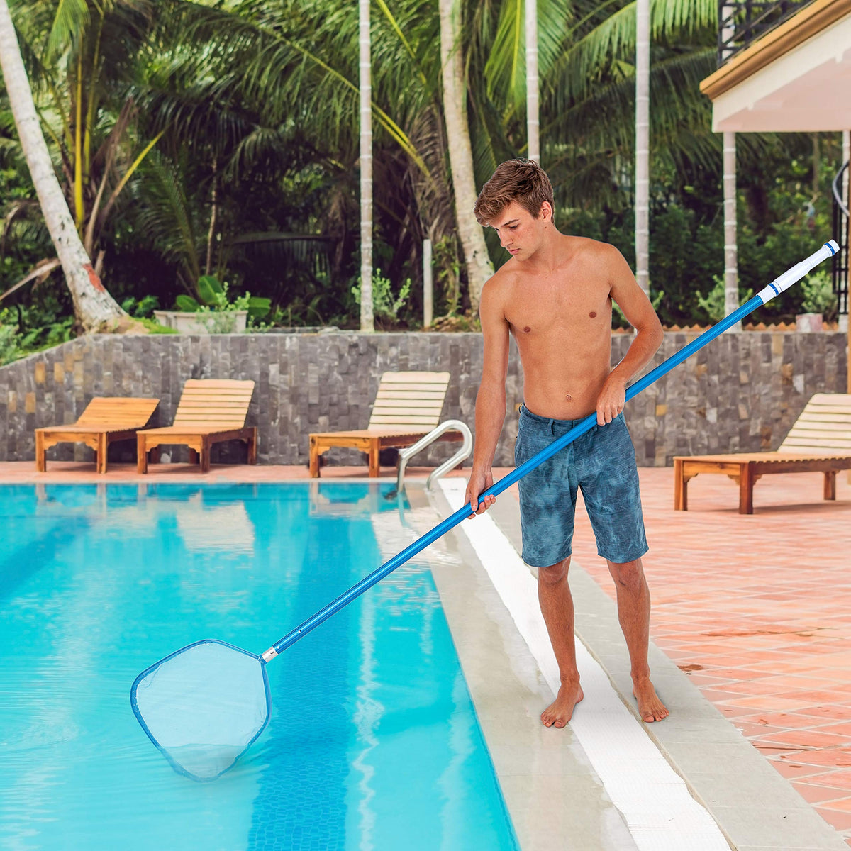 US Pool Supply Professional skimmer debris-removal net supports efficient debris pickup