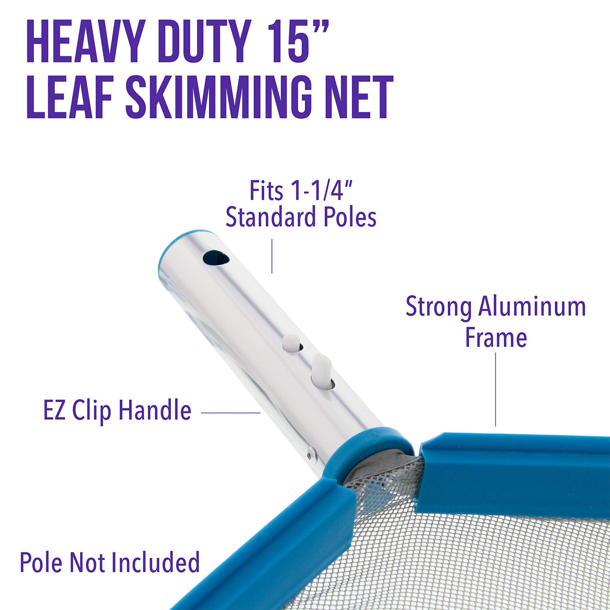 US Pool Supply Professional skimmer nylon netting captures more leaves