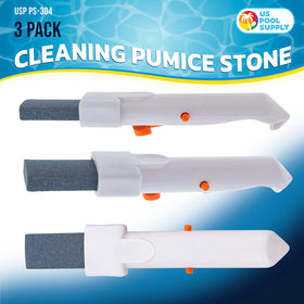 US Pool Supply pumice stone cleans calcium build-up on tiles.
