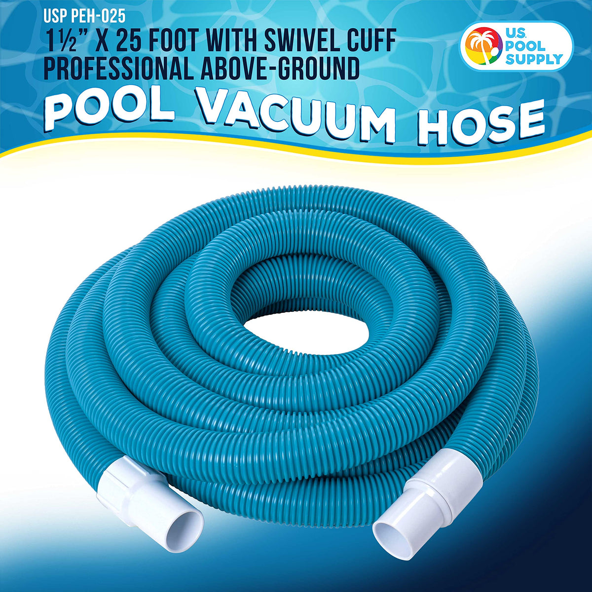 Removable cuff enables easy length customization for above-ground pool maintenance.