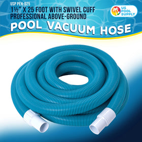 Removable cuff enables easy length customization for above-ground pool maintenance.