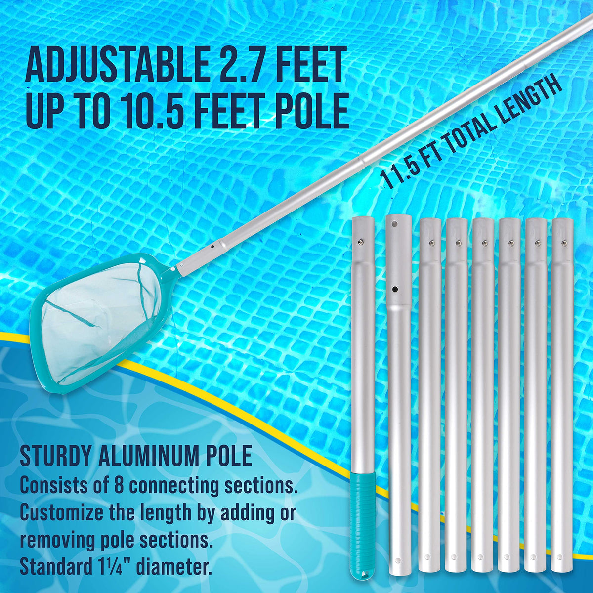 U.S. Pool Supply adjustable pole length for pools, spas, and ponds cleaning