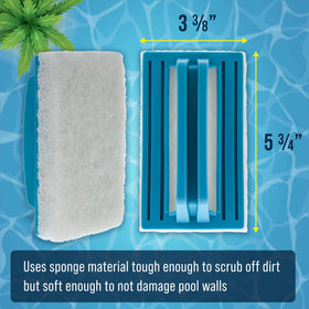U.S. Pool Supply hand-held scrub brush on pool walls and vinyl liners