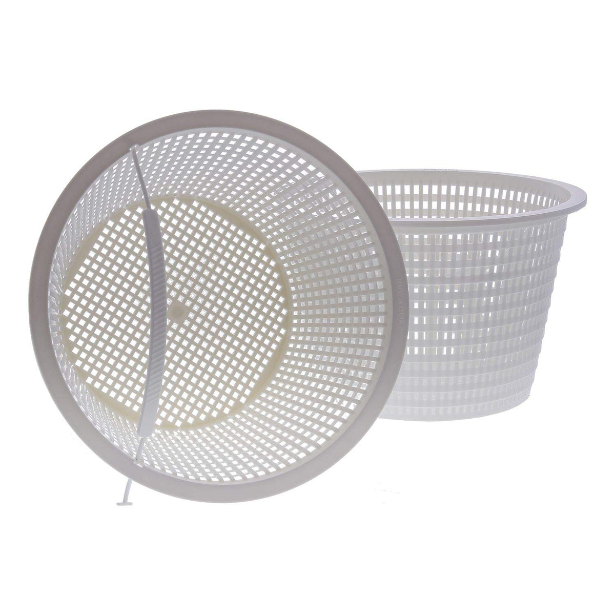 US Pool Supply skimmer basket with an 8-inch top diameter captures leaves efficiently.