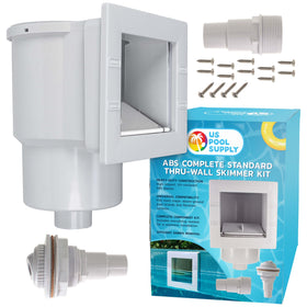 U.S. Pool Supply skimmer housing demonstrates durable construction, catching leaves and debris for cleaner water.
