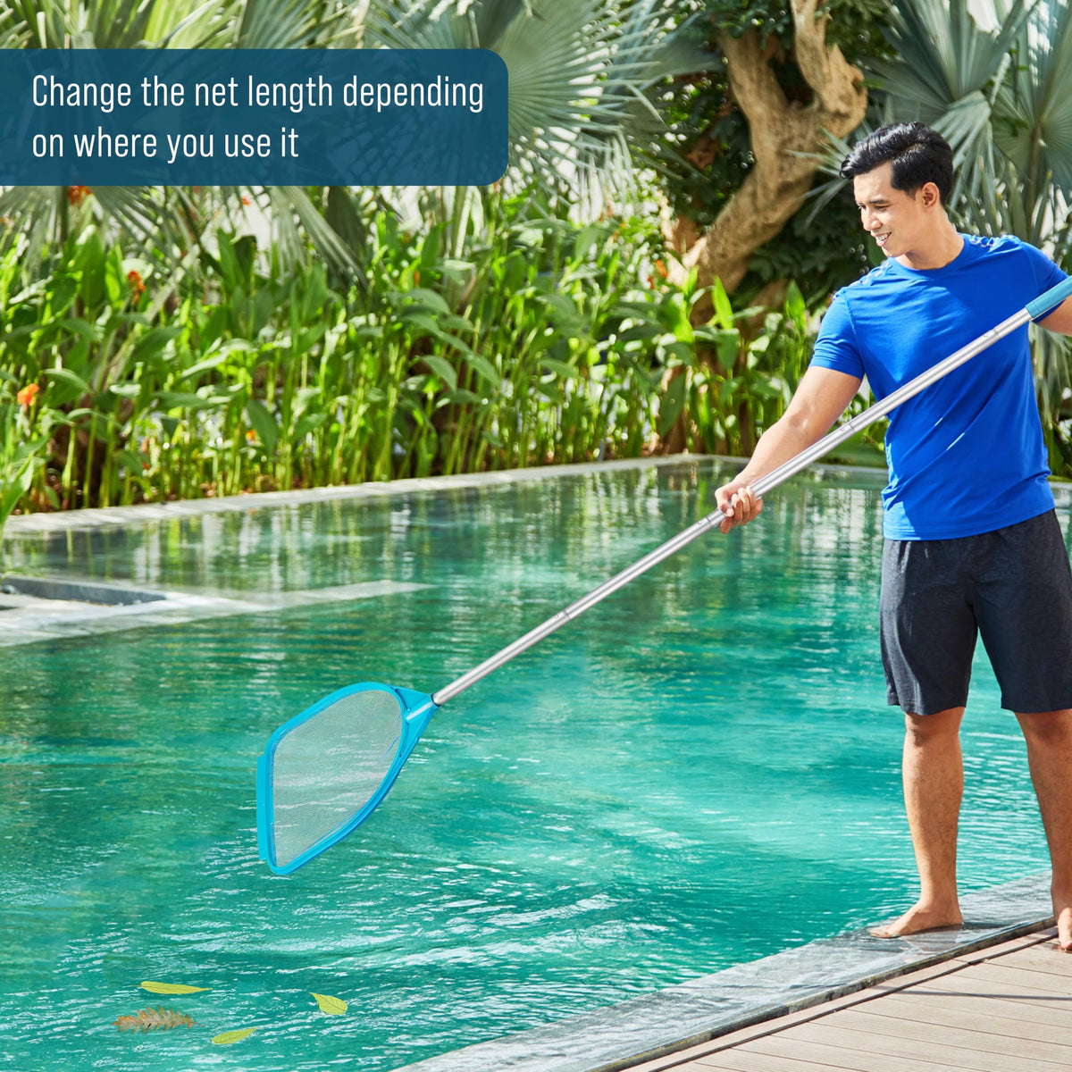 US Pool Supply fine-mesh skimmer nets leaves without tearing liners.