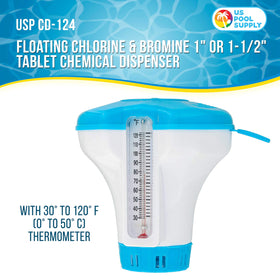 U.S. Pool Supply adjustable control ring on spa dispenser for customizable chemical delivery.