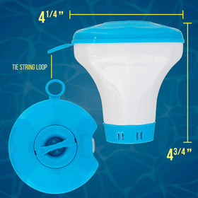 U.S. Pool Supply dispenser holds 1-1/2 inch tablets for chlorine or bromine.