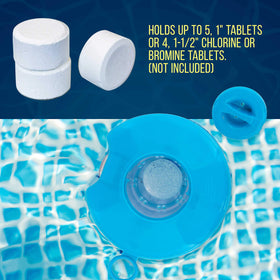U.S. Pool Supply dispenser includes tie loop for secure mounting in spa areas.
