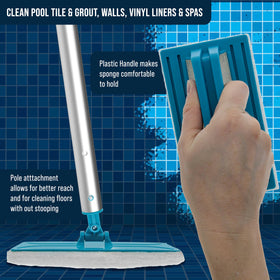 U.S. Pool Supply sponge pad brush for fast surface cleaning around pools.