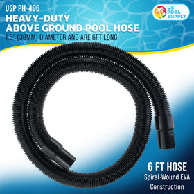 US Pool Supply spiral-wound EVA hose offers flexibility with reduced kinks for steady flow.