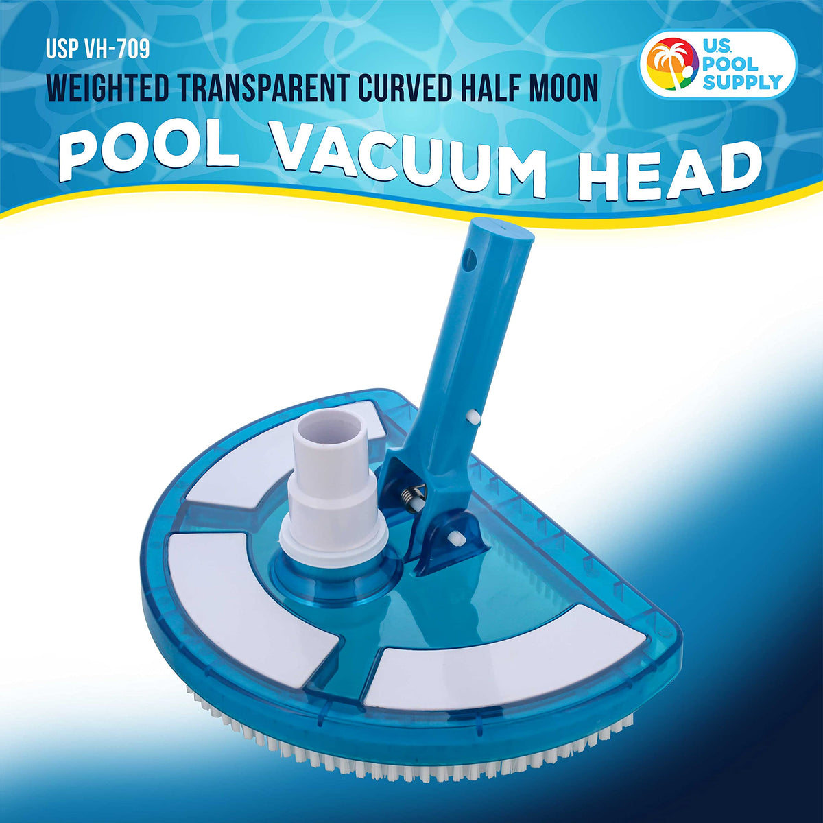 US Pool Supply swivel connection allows easy hose attachment for versatile cleaning.