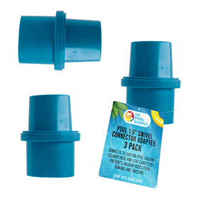 U.S. Pool Supply 1.5-inch swivel adapter, three-pack, simplifies hose connections.